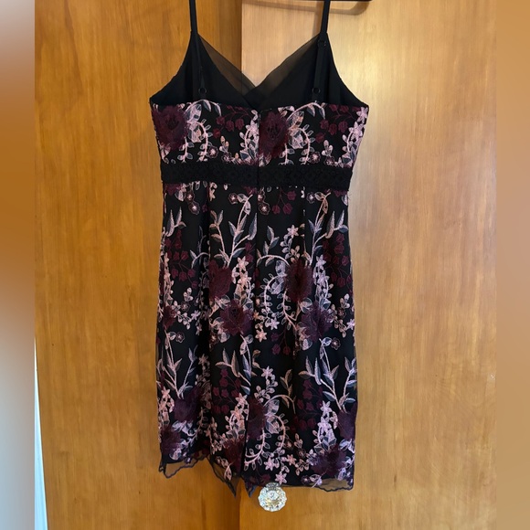 Black & Purple Embroidered Petite Dress - Picture 4 of 6